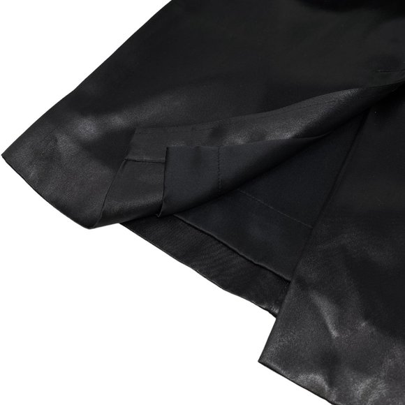 Christian Dior Vintage D Buckle Satin Skirt #40 Zip Black Gold [103155] - Picture 10 of 10